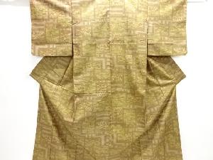 色紙に風景模様織出し西陣お召着物